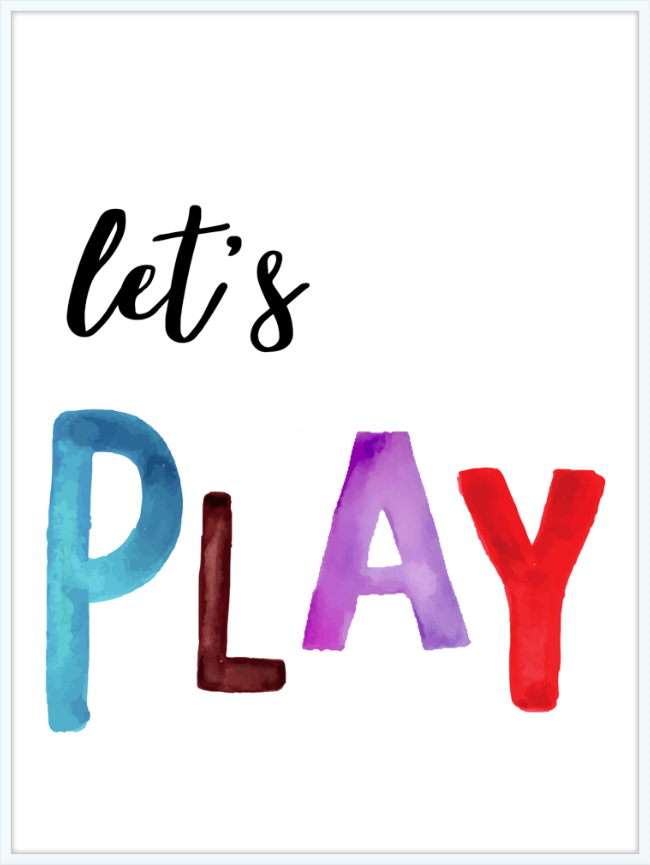 Let's Play (Framed Playroom Art)