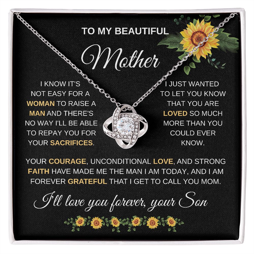 Beautiful Mother Sunflower Necklace