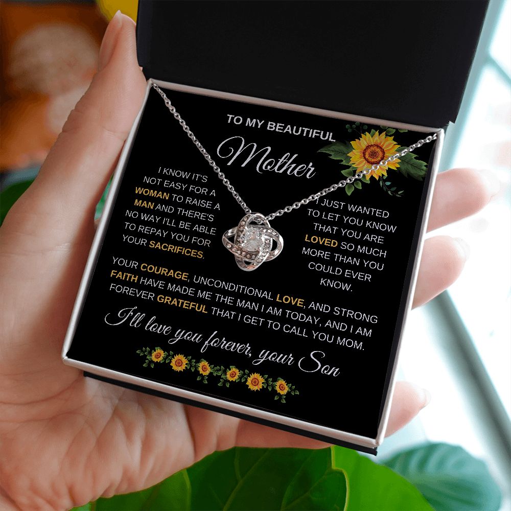 Beautiful Mother Sunflower Necklace